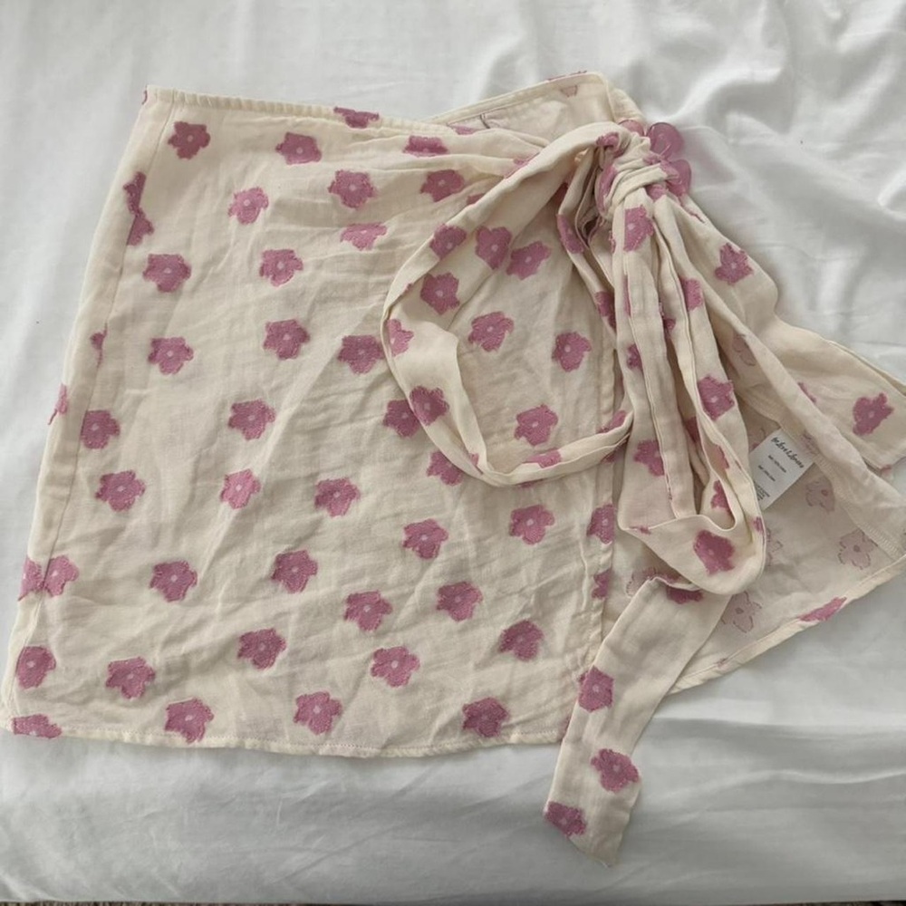 For Love And Lemons Pink Floral Mini Skirt